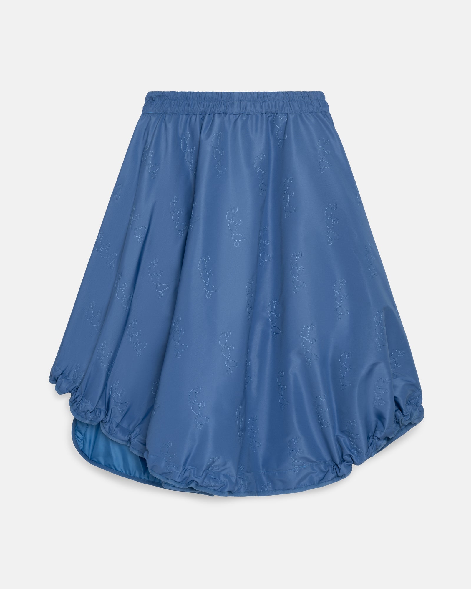 Blue Quilted Puff Skirt