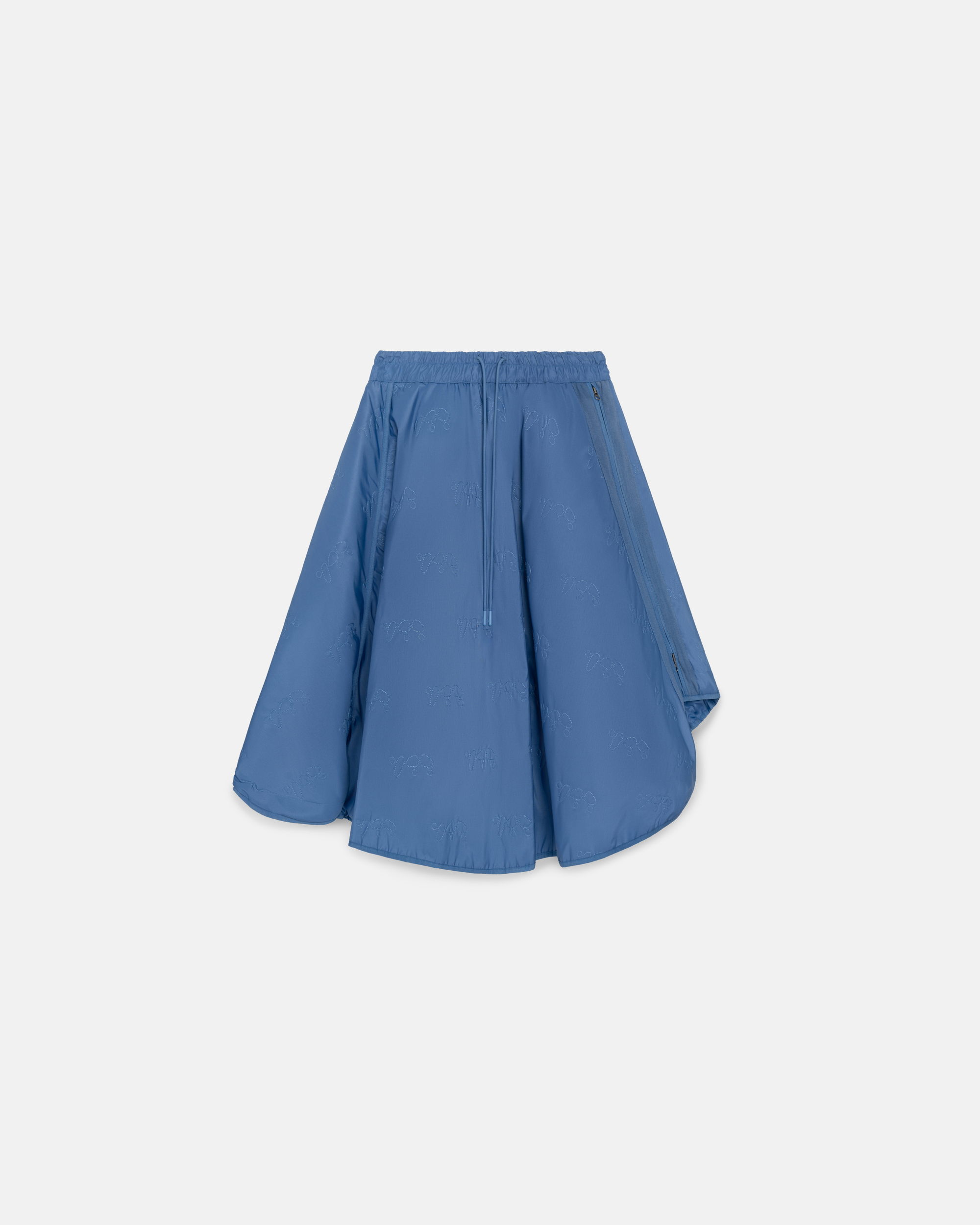 Blue Quilted Puff Skirt