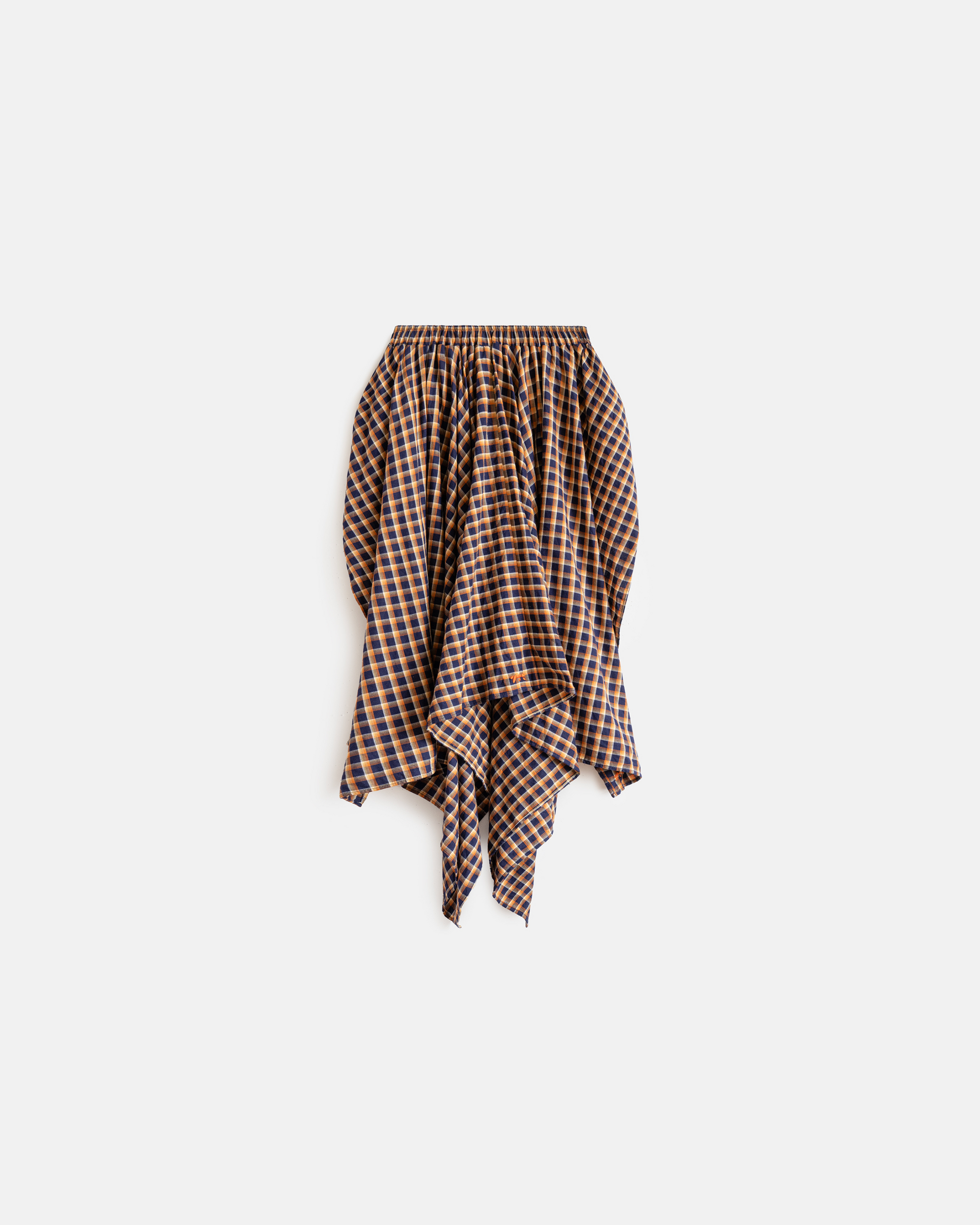 Plaid Boxer Skirt [Orange & Navy]