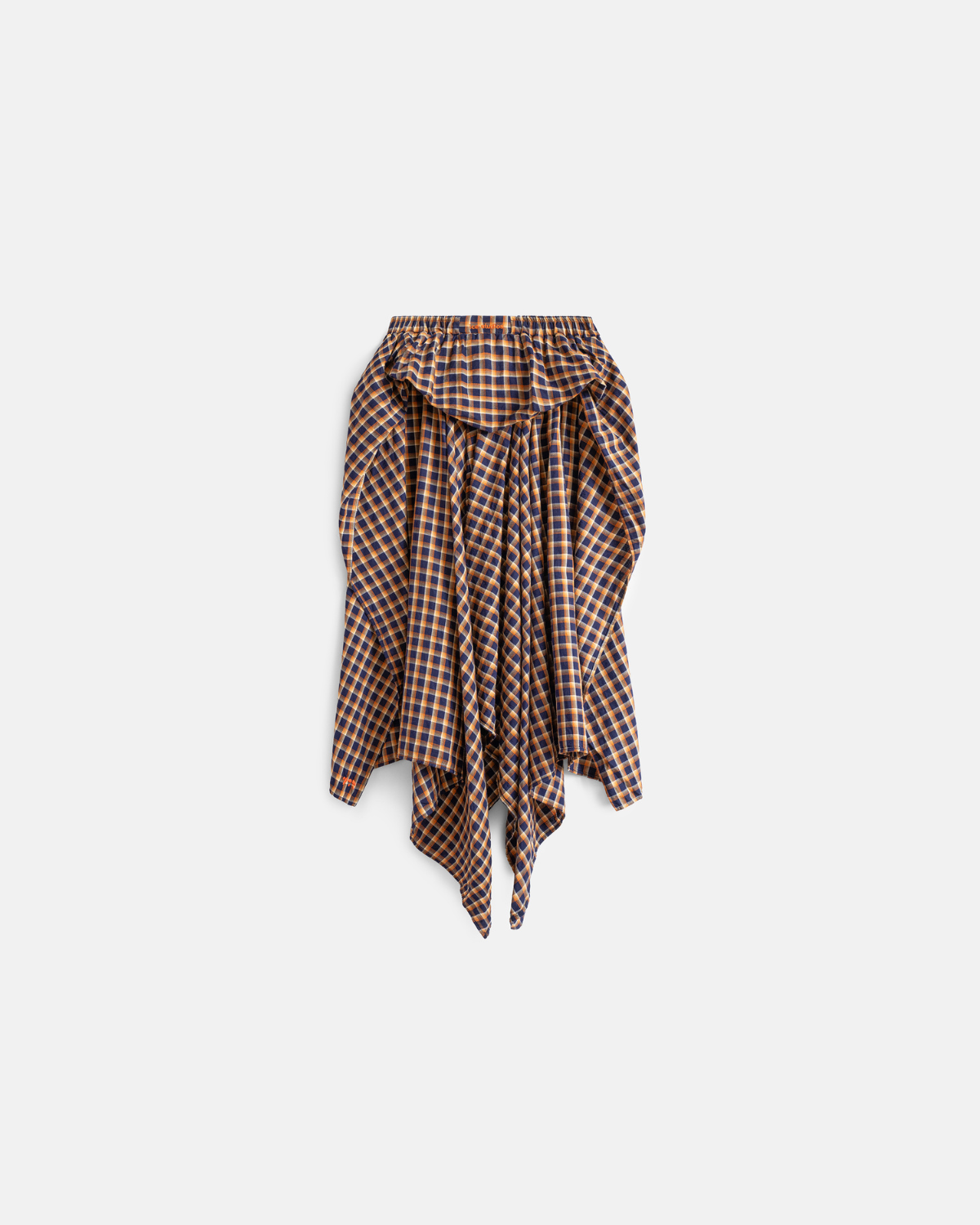 Plaid Boxer Skirt [Orange & Navy]
